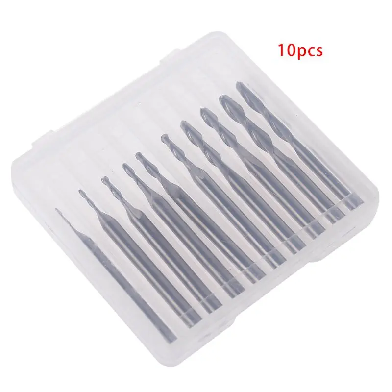 

Drop Ship 10pcs 1/1.5/2.0/2.5/ 3.175mm Carbide Ball Nose End Mill CNC Engraving Router bit