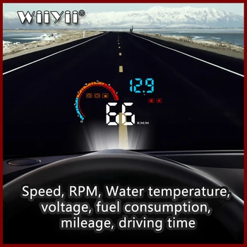

GEYIR HUD Car Head Up Display LED parabrisas proyector OBD2 escaner advertencia de velocidad consumo de combustible diagnostico