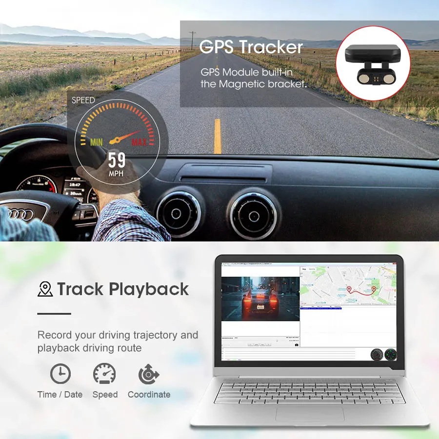 Автомобильный видеорегистратор Olysine с Wi Fi GPS 4K жестами Автомобильная камера Ultra HD