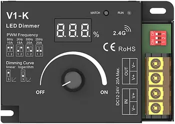 

DC12V/24V 20A 2,000Hz LED Dimmer Controller Brightness Adjustable for Quad Row LED Strip Light