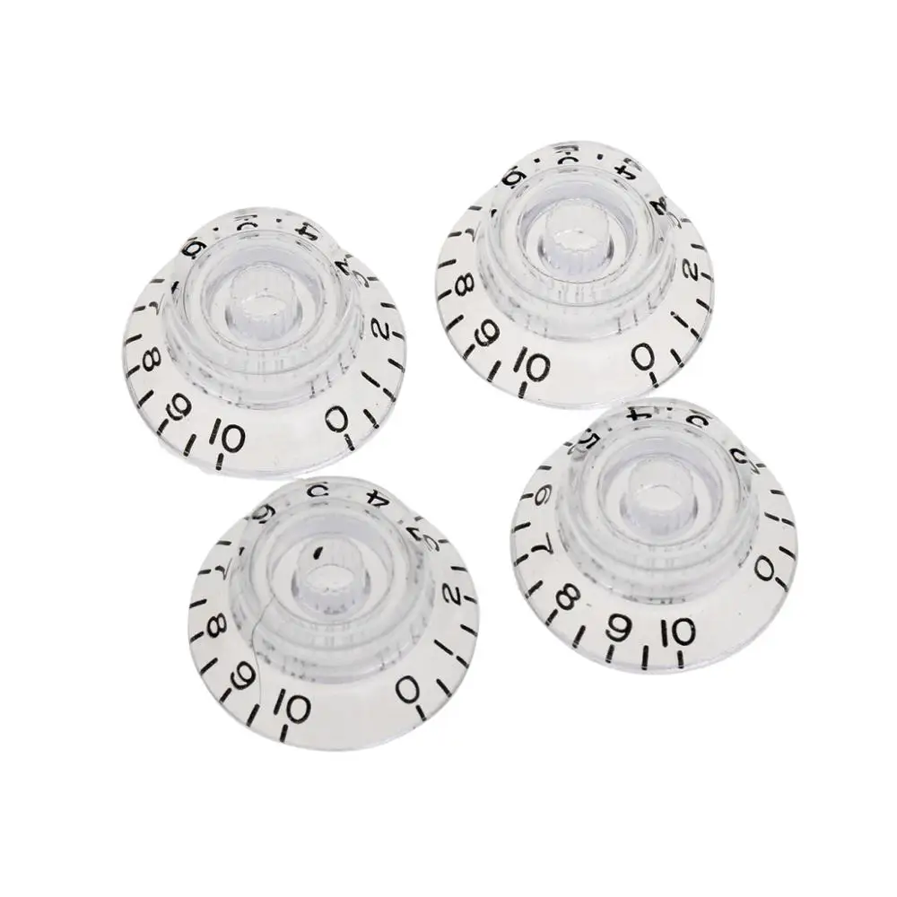 Musiclily Pro Metric Size 18 Spline Chitarra Campana Top Hat Manopole Per Epiphone Les Paul Sg Stile, Trasparente (Set Di 4)