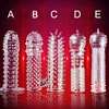 Silicone Crystal Penis Condoms Extension Reusable Condom Penis Sleeve Male Enlargement Time Delay Rings Adult Sex Toy 1
