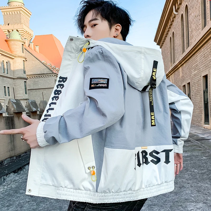 Men's Coat Spring Autumn 2020 New Korean Version Hooded Casual Jacket Men Fashion Zipper Jackets Outwear Slim Fit Plus Size Men's Coat Spring Autumn 2020 New Korean Version Hooded Casual Jacket Men Fashion Zipper Jackets Outwear Slim Fit Plus Size