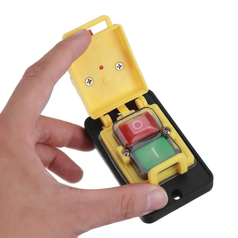 KEDU KJD22 4Pin 6Pin 250V 12(10) A ВКЛ/ВЫКЛ электромагнитные промышленные водонепроницаемые кнопочные переключатели питания для деревянной машины