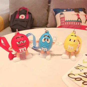 

Web Celebrity Hot Style Key Chain Cute M Bean Cartoon Children 's Surprise Birthday Gift Keyring Face Car knapsack key chains