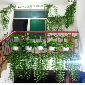 

2 m green silk artificial Hanging ivy leaf garland plants vine leaves 1Pcs diy For Home Wedding decoration Garden Party Decor