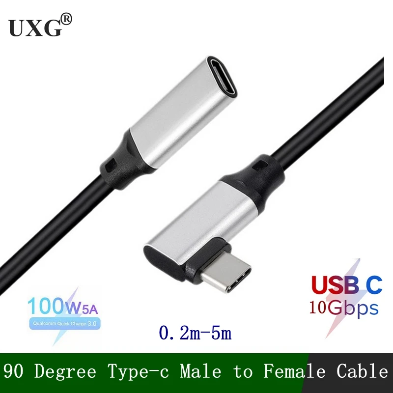 Type-c USB 90 degree Male to USB-C Female Extension OTG Cable Extender Cord~l 