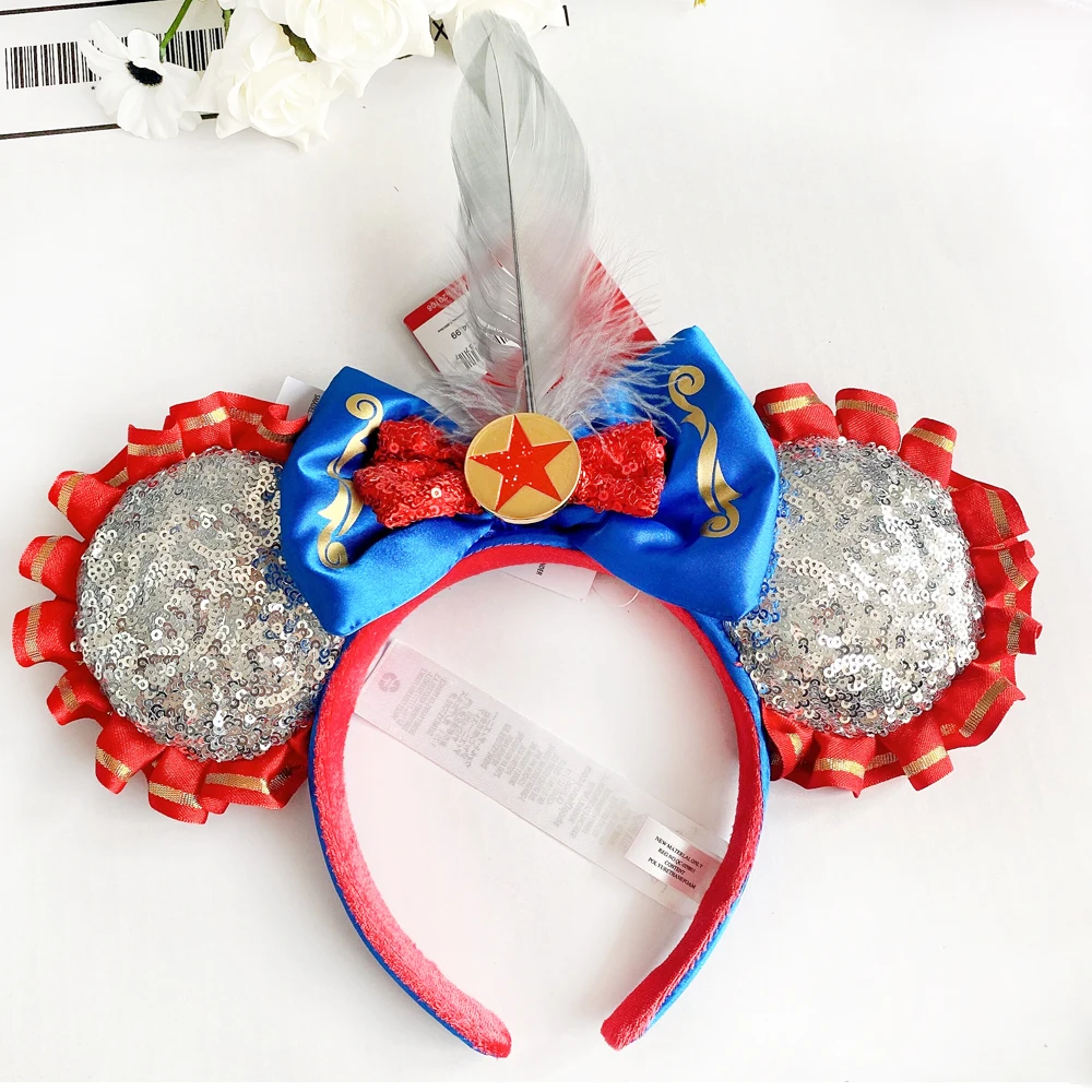 2022 Disney Mickey Ears Headband Firework Headband with Castle Peter Pan Cosplay Hairband Disneyland Letter Headband Gift
