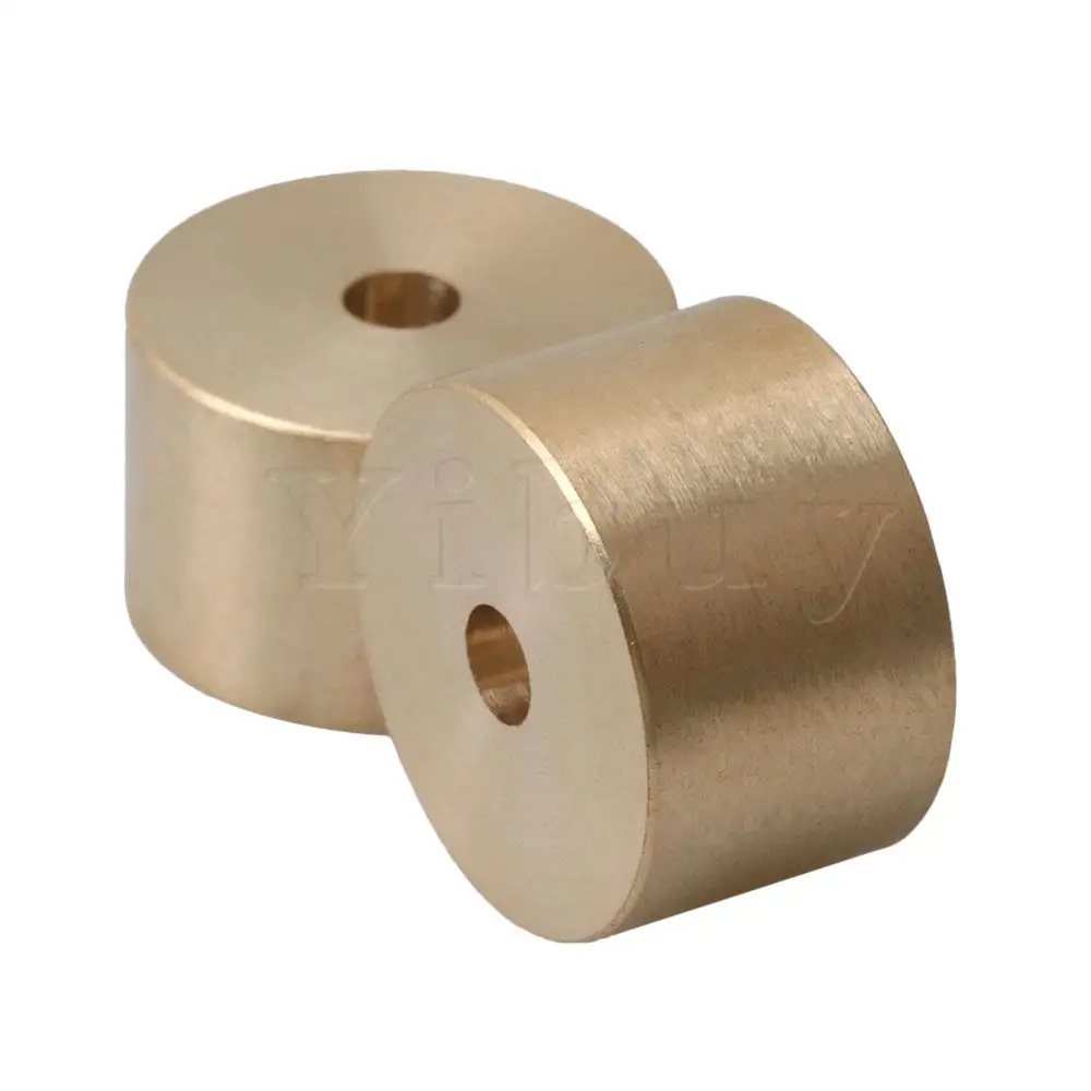 Yibuy 3PCS Gold Copper Trumpet Potentiometer Knobs Down Cover 22MM Weight Button