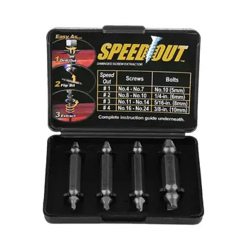 

4PCS/Set S2 Alloy Steel Double Ended Damaged Screw Extractor Drill Bits Out Remover Bolt Stud Tool Kit #1 #2 #3 #4