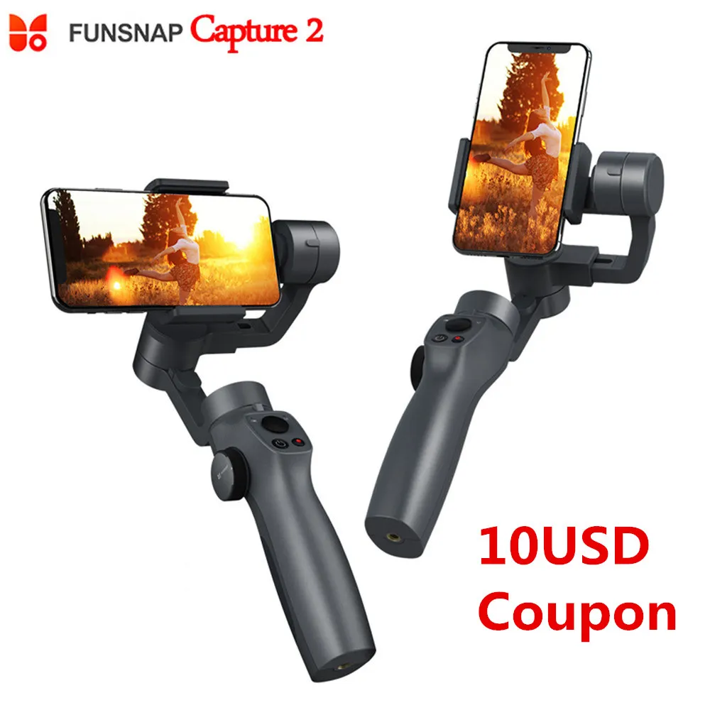 Новый захват funsnap 2 3 осевой Ручной Стабилизатор для смартфона GoPro SJcam XiaoYi Camera VS DJI