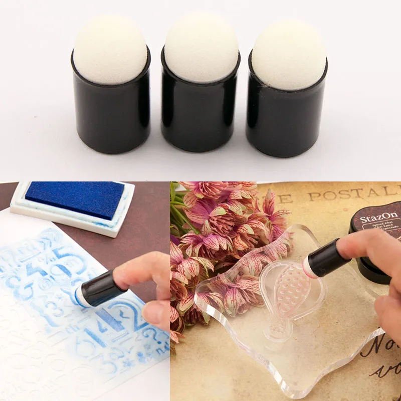 3pcs/set Paint Drawing Sponge Foam Finger Chalk Ink Applying Inking Staining | Дом и сад