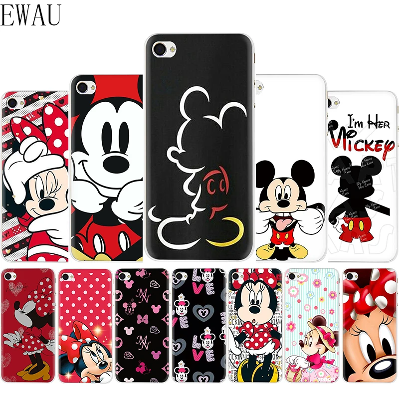 

EWAU Cute Mickey Minnie Mouse Soft Silicone Mattle phone cover case for iphone 5 5s SE 6 6s 7 8 plus X XR XS Max 11 Pro Max