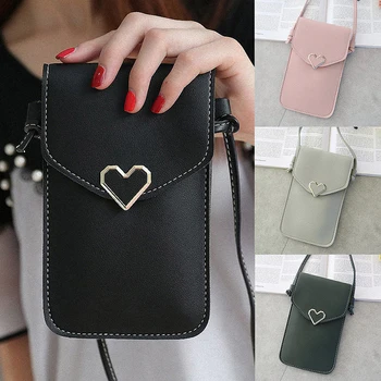 

Mini Touch Screen Cell Phone Purse Women Shoulder Bag Wallet Card Bag Fashion Leather Messenger Small Cross Body Handbag Pouch