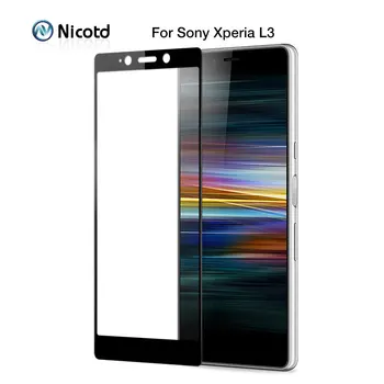 Перейти на Алиэкспресс и купить Полное Защитное стекло для sony Xperia L3, Защитное стекло для экрана для sony Xperia L3 I3312, I4312, I4332, I3322 закаленное стекло