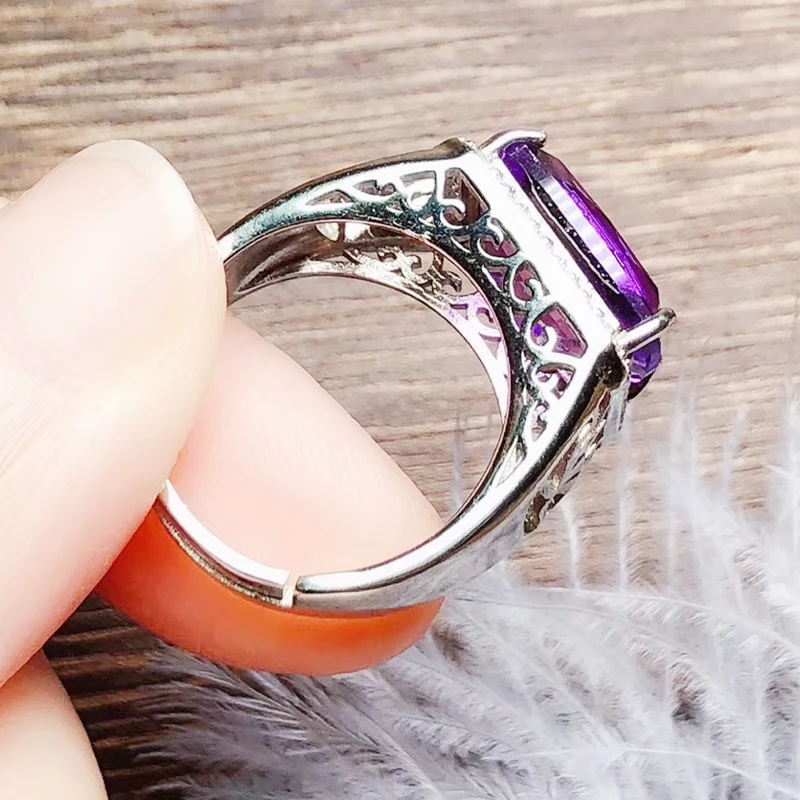 Мужское кольцо натуральный настоящий цитрин кольца 7.3ct большой драгоценный камень Серебро 925 пробы хорошее ювелирное изделие R91262