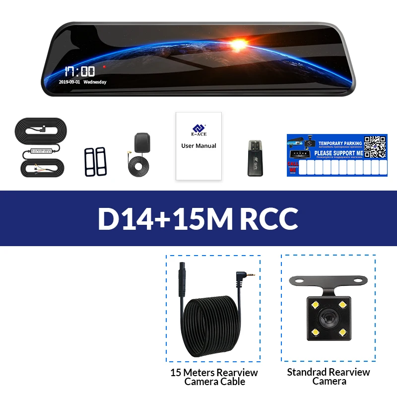 E-ACE D14 Dvr Android 4G поток зеркало заднего вида навигация ADAS Автомобильная камера 12 дюймов Зеркало dvr FHD видео рекордер Авто Регистратор