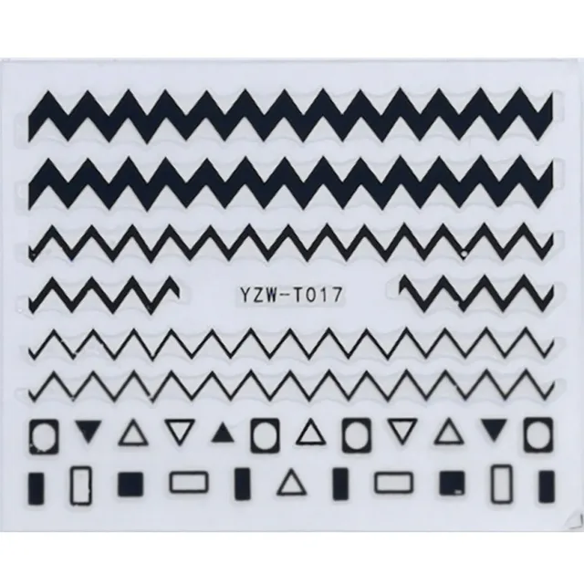 Nail Stickers for Manicure Nail Sticker Sliders For Nails Decal Self-adhesive Nails Figures Transfer Black DIY Accessories YZW-T017 balck