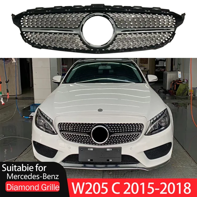 Chrom Silber Auto Grille Für Maybach Benz C Klasse W205 C180L C200L C260L  2015-2018 Vorder Auto Kühlergrill körper Kit - AliExpress