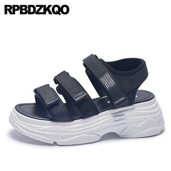 

women wedge platform sandals pumps slingback black famous brand flatform designer high quality shoes open toe summer 2019 white