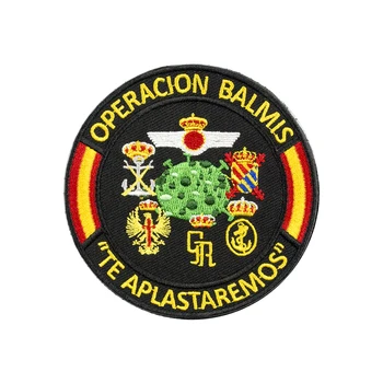 

BALMIS Embroidery Spanish Army Hook and Loop Badges Applique Stickers Military Jacket Accessories Patch for Clothing Decoration