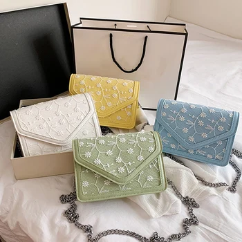 

AUAU-Luxury Lace Women's Messenger Bag Fashion Chain Shoulder Bag Mini Evening Dress Handbag Female Wallet