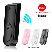 Mini bluetooth botão de controle remoto sem fio recarregável controlador auto-temporizador câmera obturador liberação selfie para ios android