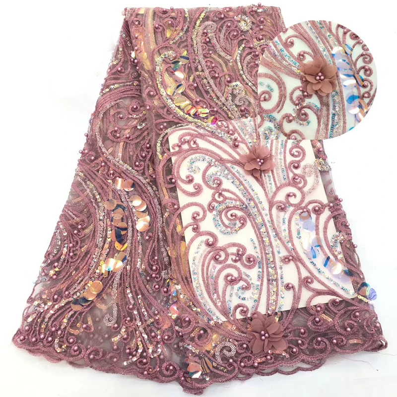 Новое поступление африканская кружевная ткань швейцарская вуаль кружева с большими блестками вышитые 3D цветок ткань для вечер в Нигерии платье