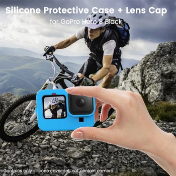 

Silicone Case Anti-drop Protective Shell With Silicone Lens Cover And Lanyard For GoPro Hero 9 Sports Camera Silicone Case TSLM1