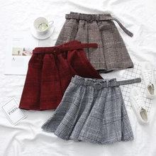 Новое поступление, женские модные юбки в стиле Харадзюку, Милая Красная клетчатая мини плиссированная юбка в стиле панк с высокой талией, Студенческая Короткая юбка для танцев