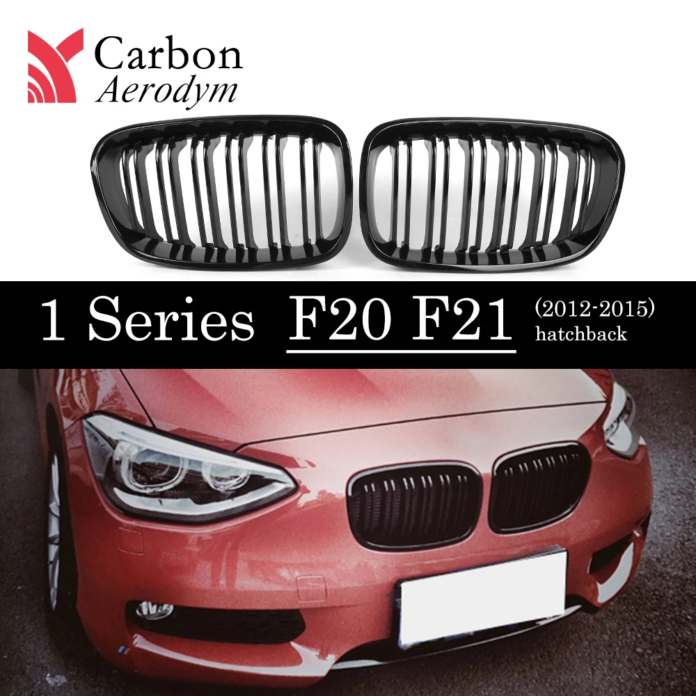

For BMW F20 Kidney Glossy Black/ M Color Racing Grills 2-Lines/1-Line Front Bumper Grille for 1 Series F21 Pre-LCI 2012-2015