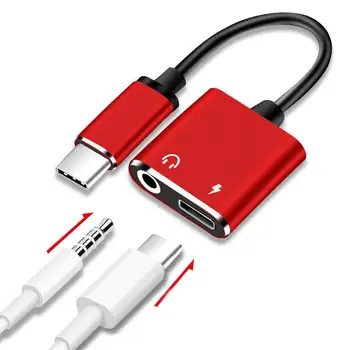 

2 in 1 Type-C to 3.5mm Headset Jack Audio Converter Music Quick Charging Adapter