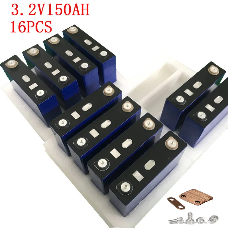 

2019 NEW 16PCS 3.2V 150Ah Lithium Iron Phosphate Cell lifepo4 battery solar 24V300AH 48V150Ah cells not 120Ah EU US TAX FREE