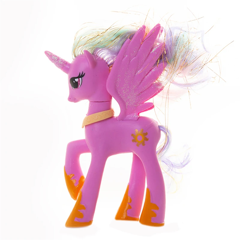 14 см My Little Pony мультяшный Радужный Единорог Пони Флаттершай Искра Rarit Аниме Фигурка модель детский день рождения Рождественский подарок - Цвет: A