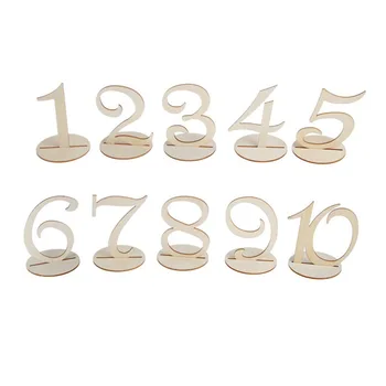 

1-10 Wooden Table Numbers Set with Base Birthday Wedding Party Decor Gifts