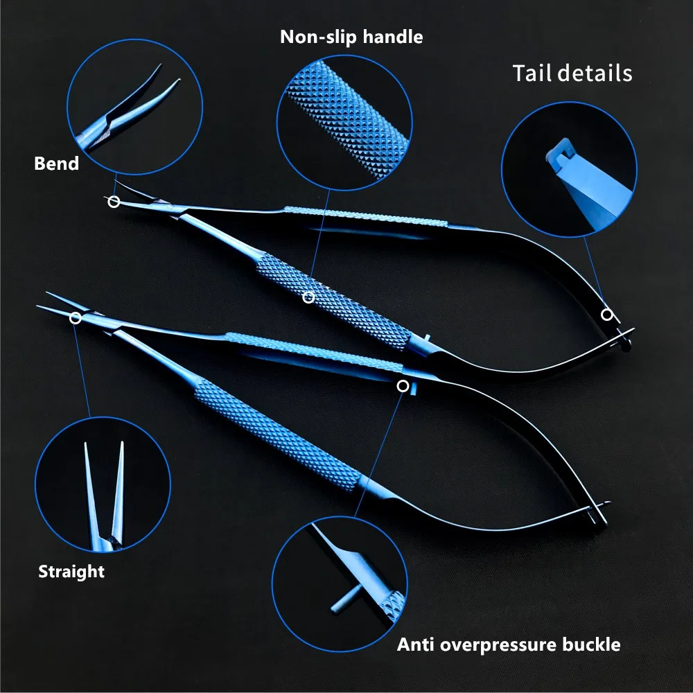 1PCS Titanium eye Surgical forceps Dental Castroviejo Needle Holders