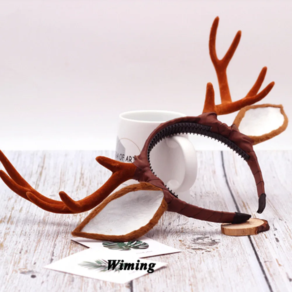Deer Ears Deer Antler Headband Woodland Baby Fall Halloween Costume girls women newborn toddle Reindeer Headband