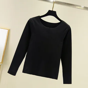 

Autumn and winter plus velvet sweater women's cotton pullover sweater gray