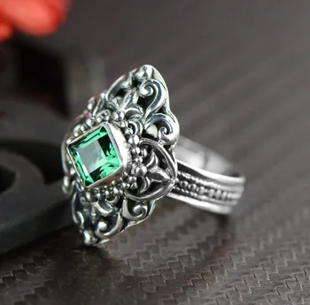 

2019 Sale Lovers' Anel Feminino New Antique Thai Jewelry, Crystal Stone Lovers, Retro 925 Rings, Chaoshan Personality Ring