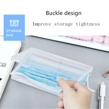 

Cosmetics Storage Container Sundries Case Portable Clear Disposable Face Mouth Mask Storage Box Container Dustproof Case