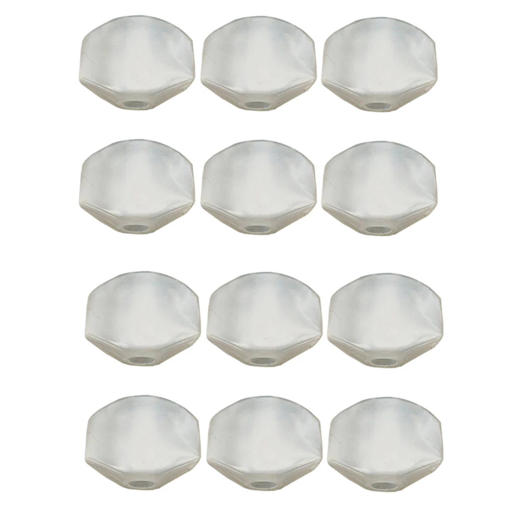 12 Pcs White Guitar Tuning Pegs Keys Button Tuners Machine Heads, Premium Plastic