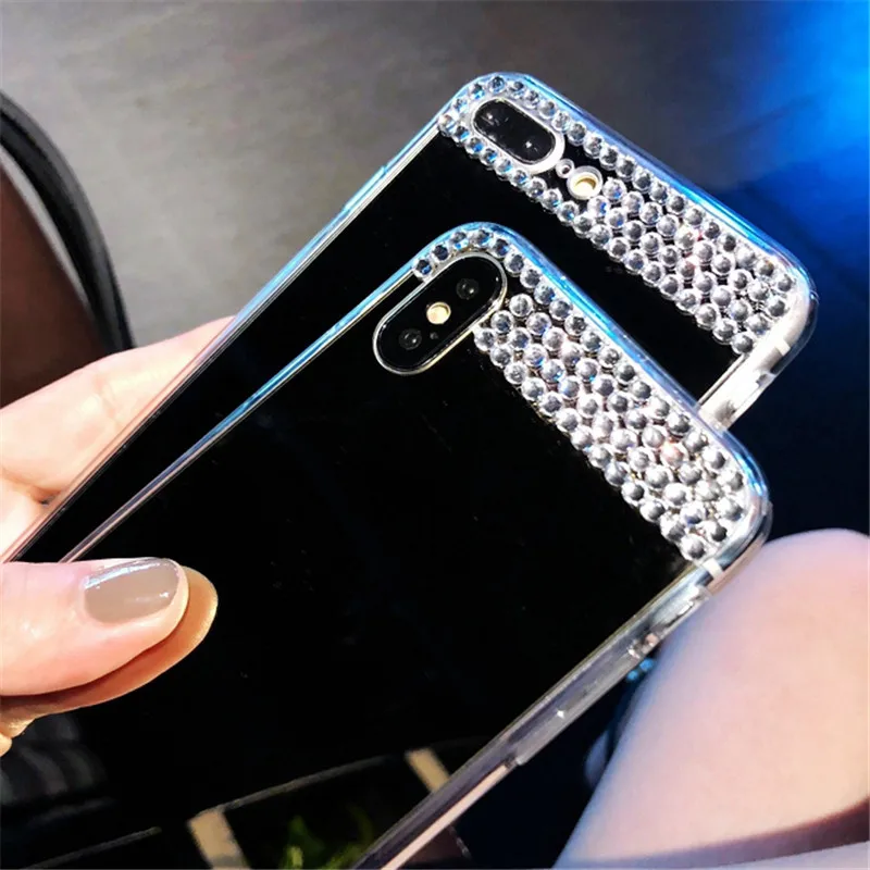 Зеркальный Кристальный алмаз для Samsung A5 A6 A7 A8 A9 J3 J4 J5 J6 J8 Plus 2018 2017 чехол iPhone 11 Pro X XS MAX