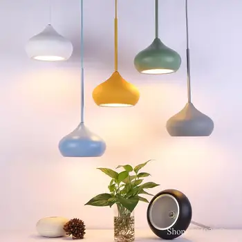 

Nordic Colour Lustre Pendant Lights LED Colors Dining Room Living Room Hang Lamp Hanging Fixture Pendant Lamps Indoor Lighting