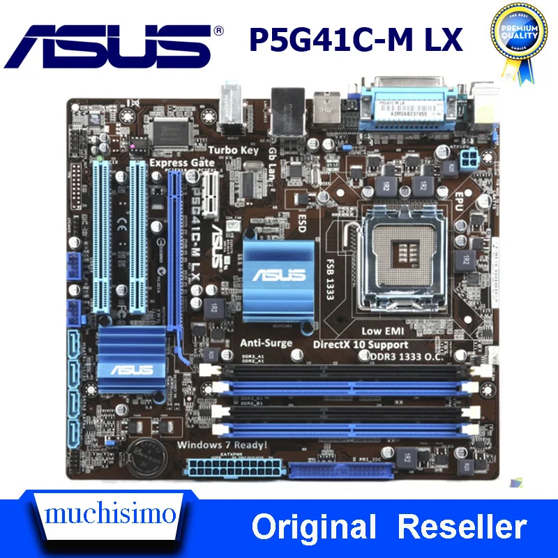 Материнская плата LGA 775 DDR2 DDR3 Asus 3 8G u ATX G41 разъем Q8200 Q8300 8G|Материнские платы| |