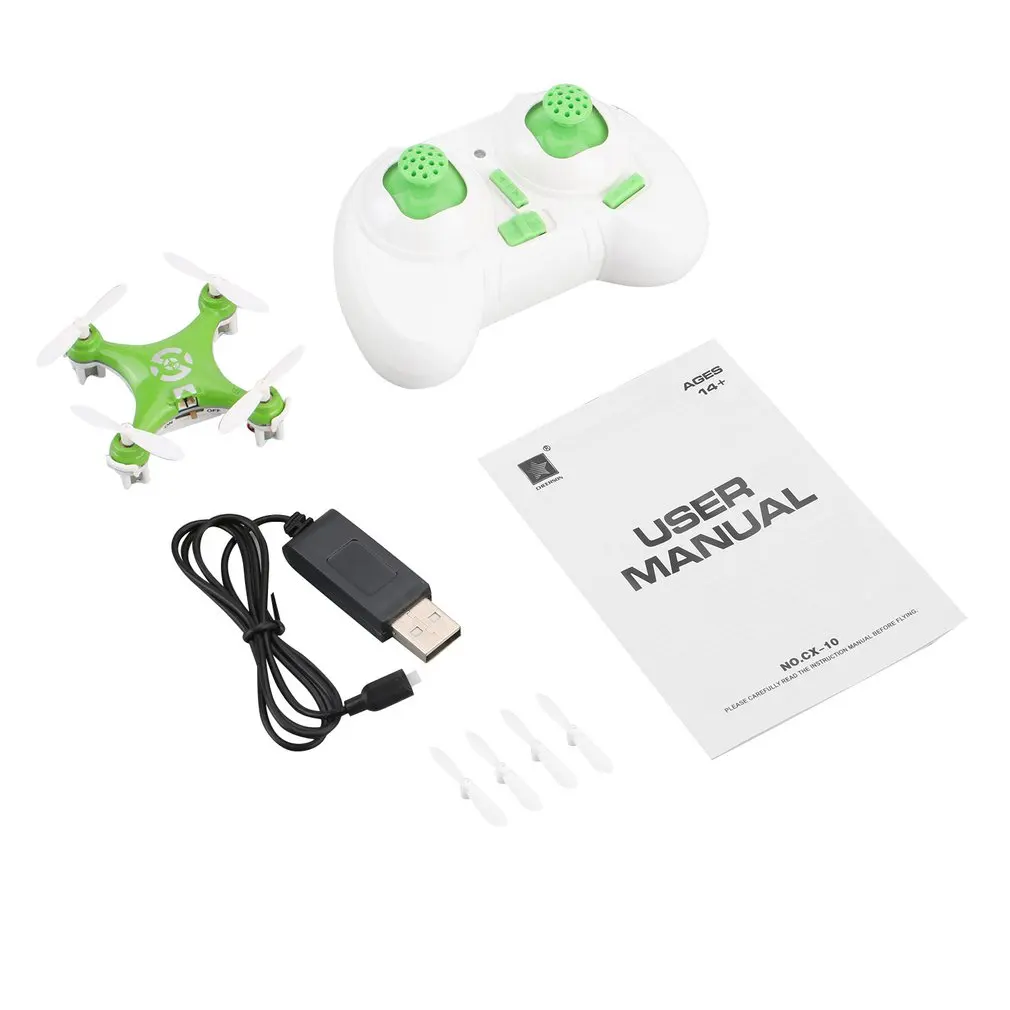 Liquidación Mini Dron CX-10 con luz LED para niños, cuadricóptero de juguete con luz LED, 2,4G, 4 canales, 6 ejes aVjq0JDgx