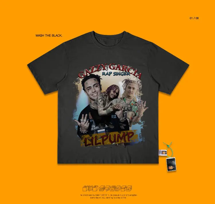 Hip-hop Rap Singer Lilpump Rapper Hiphop Hip-hop Basics Short Sleeve Rock Wind Neutral A T-shirt