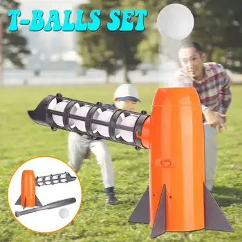 

Automatic Baseball Pitching Machine Sport Toy Set for Kids Children Outdoor Pitcher T-ball Batting Practicing Aids with 5 Balls