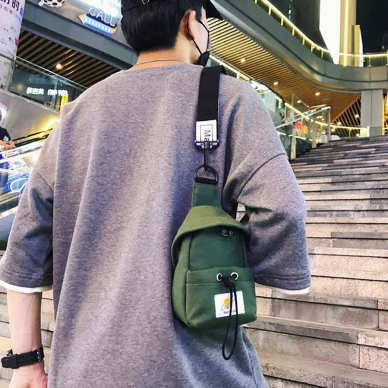 Маленькая нагрудная сумка из парусины для мужчин и женщин сумки через плечо хип