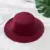 Flat Top Fedoras Hats for Women Solid Color Imitation Woolen Jazz Cap Elegant British Wide Brim Ladies Caps Bowler Hats Fedora 8