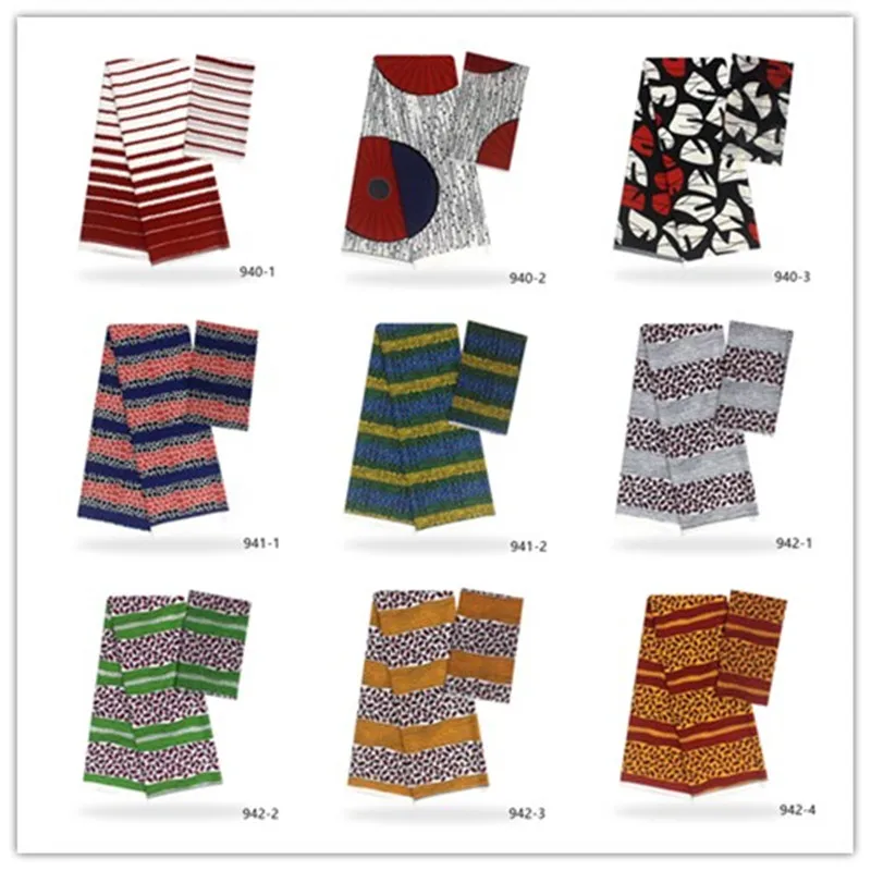 

New Silk Prints Fabric Chiffon Fabric High Quality 4+2 yards African Fabric for Party Dress with chiffon scarf matching 942 941